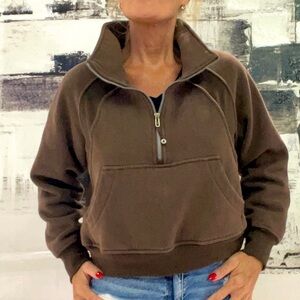 Trendy Queen half zip hoodie size small oversized, excellent condition brown